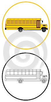 Classic school children`s bus