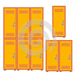 Classic School Locker, Metal Cabinet Icon Vector. Isolated Cartoon Illustration