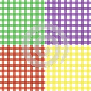 Classic Seamless Gingham Pattern Set