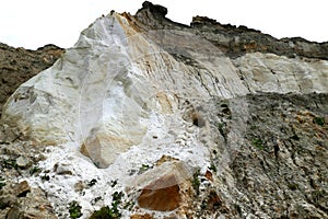 Alum Bay Isle of Wight, England, coloured cliffs.