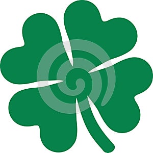 Classic shamrock with four leaves