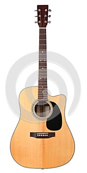 Classic shape western acoustic guitar