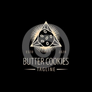 Classic shinning triangle Butter Cookies logo icon vector template