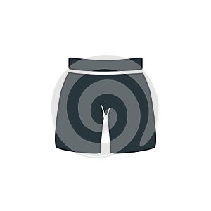 Classic shorts sign, men's swimwear dress icon on white background