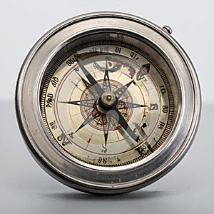 Classic Silver Compass for Direction and Exploration