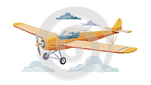 Classic Single Engine Propeller Plane, vector design Generative AI