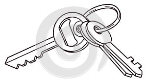 Classic Single Key, Symbol of Access and Security, vector design Generative AI