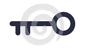 Classic Skeleton Key Silhouette, Access and Security Symbol, vector design Generative AI