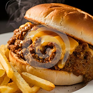 Classic Sloppy Joes made with seasoned ground beef in a tangy tomato sauce photo
