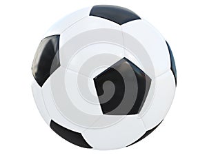 Classic soccer ball classic black and white old isolated on a white background photo
