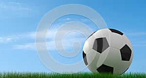 Classic soccer-ball on grass