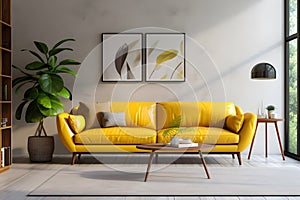 Classic sofa in living room interior - Ai Generated