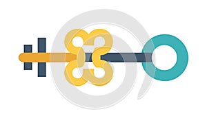 Classic Solid Key Icon in Simple Style, vector design Generative AI