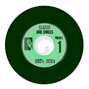 Classic soul single vinyl record illustration,emulating the style and design of the 1960\'s