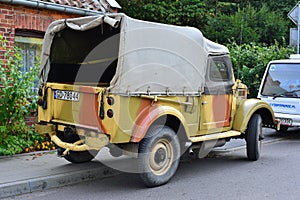 Classic Soviet car at a car show