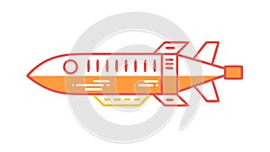 Classic Space Rocket: Exploration, Launch, and Sci-Fi Adventure, vector design Generative AI