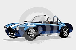 Classic sport blue car AC Shelby Cobra Roadster photo