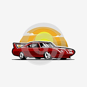 Classic Sport Car Vector Art Illustration Design. Best for Automotive Classic T-Shirt Design