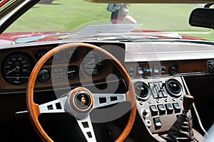 Classic sports car interior