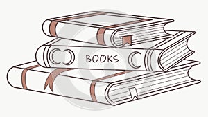 Classic Stack of Books Illustration, vector design Generative AI