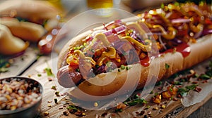 Classic Stadium Hot Dog with Mustard and Relish