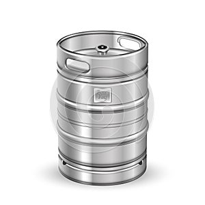 Classic Stainless Steel Beer Keg Barrel Vector