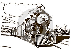 Classic steam locomotive from the early 20th century