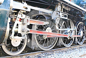 Classic steam locomotive wheel