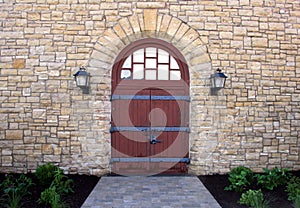 Classic stone building entry