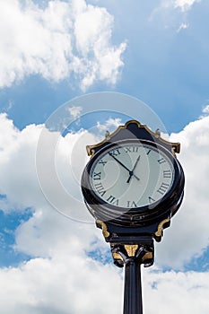 Classic Street Clock Under Nice Sky