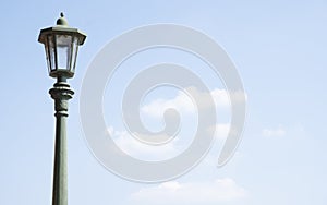 Classic street lamp, sky and clouds