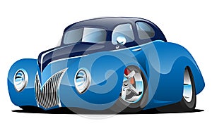 Classic Street Rod Coupe Custom Car Cartoon Vector Illustration