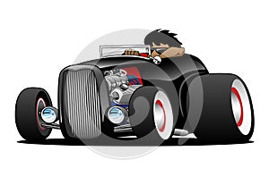 Classic Street Rod Hi Boy Roadster Illustration