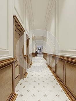 Classic style corridor in a luxury hotel