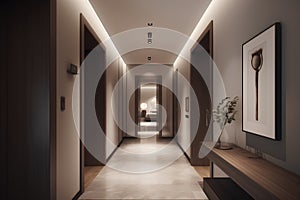 Classic style hallway interior in the hotel or luxury house