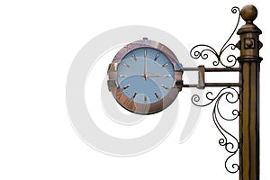 Classic style streeet clock. 3 o`clock.