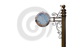 Classic style streeet clock. 11 o`clock. photo