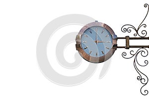 Classic style streeet clock. 3 o`clock. photo