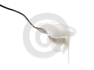 Classic Sugar Glaze on a Spoon - White Background - Isolated