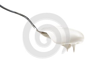 Classic Sugar Glaze on a Spoon - White Background - Isolated