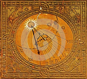 Classic sun dial in warsaw