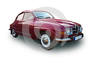 Classic Swedish car. White background