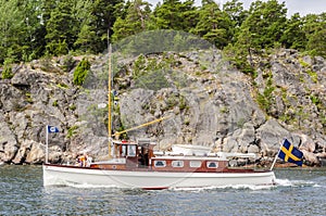 Classic Swedish motoryacht Vigor Stockholm archipelago