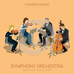 Classic symphony orchestra string quartet photo