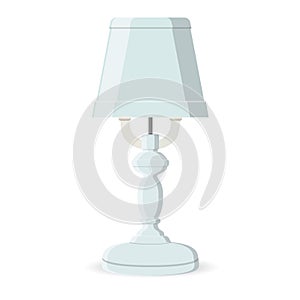 Classic Table Lamp isolated. Flat Vector Retro