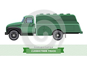 Classic tank truck side view
