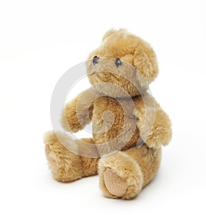 Classic teddybear isolated on white background photo