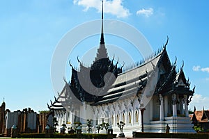 Classic temple under blue sky