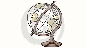 Classic Terrestrial Globe, Educational Earth Model, vector design Generative AI