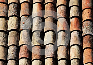 The classic tiles of the roofs of noto, sicily